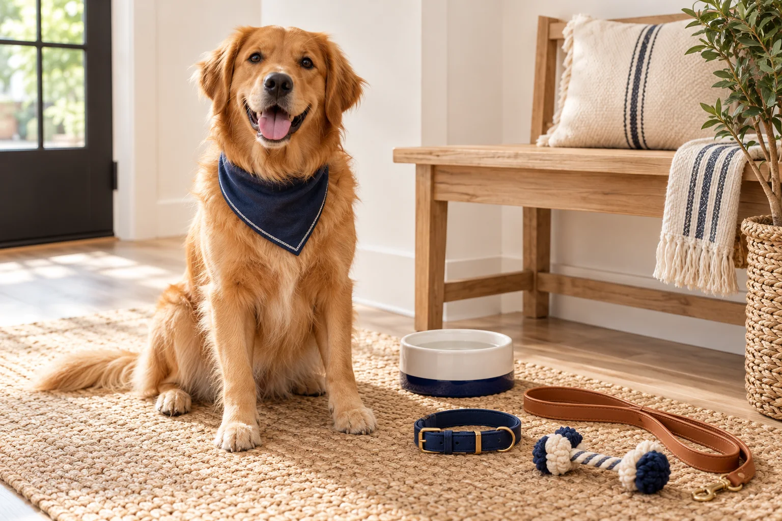 Fictional premium pet-accessories store concept with original dog photography